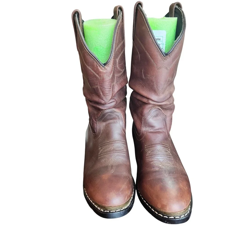 Smoky Mountain Cowboy Boots Kids Size 4 Brown Leather Western Style 3251Y